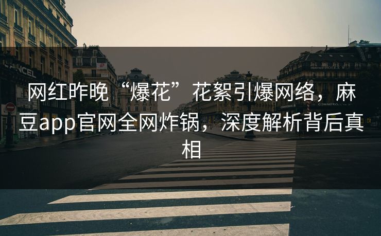 网红昨晚“爆花”花絮引爆网络，麻豆app官网全网炸锅，深度解析背后真相