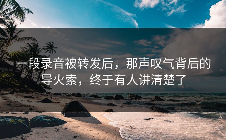 一段录音被转发后，那声叹气背后的导火索，终于有人讲清楚了